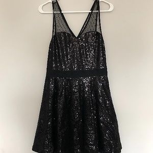 Black sequin party dress